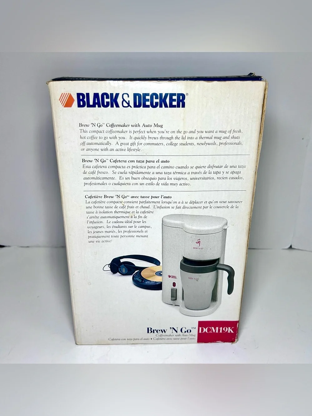 Black & Decker Brew ‘N Go Coffeemaker with Auto Mug White DCM19K Open Box